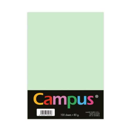 PAPEL CAMPUS A4 80GR 100H VERDE CLARO