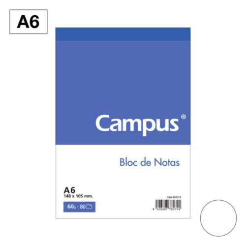 BLOC NOTAS CAMPUS A6 80H 60G PERF LIS