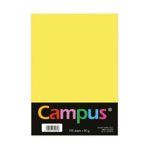 PAPEL CAMPUS A4 80GR 100H AMARILLO