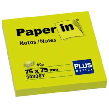 NOTA ADH.PAPER-IN 75X75 80H AMAR.NEON