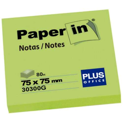 NOTA ADH.PAPER-IN 75X75 80H VERD.NEON