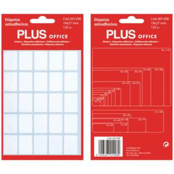 ETIQUETAS PLUS 19X27 5H 125U