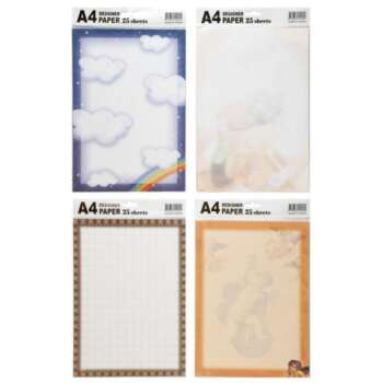 PAPEL A4 4DISEÑOS SURT. 80G/BLIST.25H