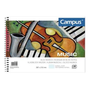 BLOC MUSICA A4 PENTAG.NORMAL 20H 80G