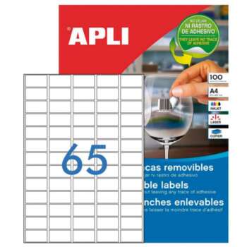 ETIQUETAS APLI A4 38X21,2 REMV.100H