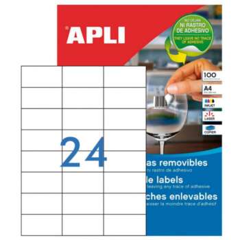 ETIQUETAS APLI A4 64,6X33,8 REMV.100H