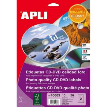 ETIQUETAS APLI CD 117X18 GLOSSY /20H