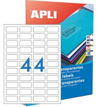 ETIQUETAS APLI A4 48,5X25,4 TRANS.20H