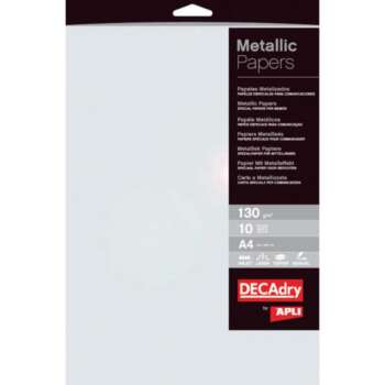 PAPEL APLI A4 METALIZ.PERLA 130G 10H