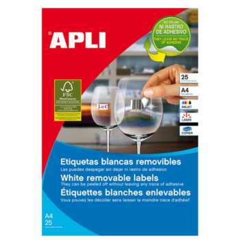 ETIQUETAS APLI A4 45x88 REMV.25H