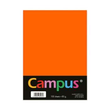 PAPEL CAMPUS A4 80GR 100H NARANJ.NEON