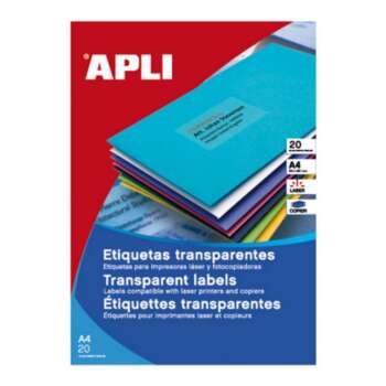 ETIQUETAS APLI A4 99 1x38 1 TRANS.20H