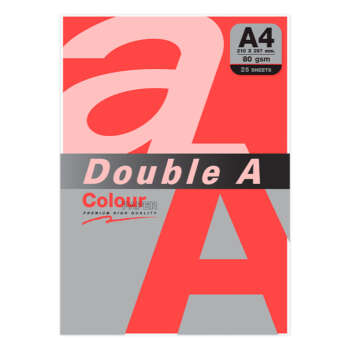 PAPEL DOUBLE A A4 80GR 25H ROJO