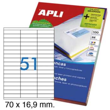 ETIQUETAS APLI A4 70X16 91 100H