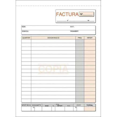 TALONARIO FACTURA 4º NAT.DUP.CAT.