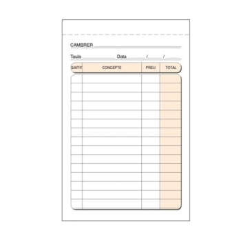 TALONARIO CAMARERO BOLSILLO DUP.CT