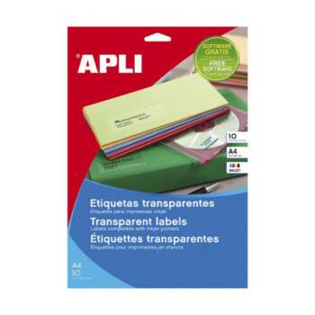 ETIQUETAS APLI A4 70X37 TRANS. 10H