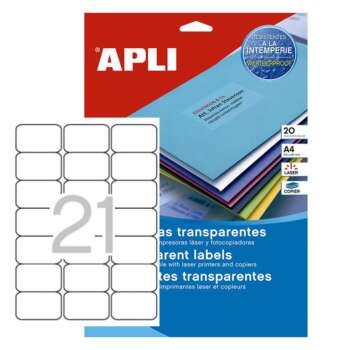 ETIQUETAS APLI A4 63.5X38.1 TRASL 20H