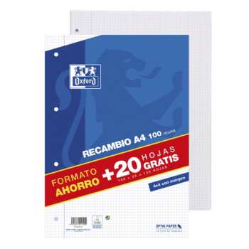 RECAMBIO OXFORD A4 100+20H 90G CN4MM