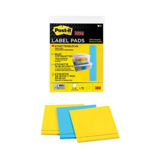 ETIQUETA BLOC 3M 2 AMARILLO/ 1 AZUL