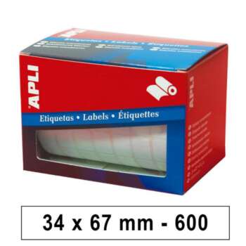 ETIQUETAS ROLLO APLI 34X67 BLAN/600U