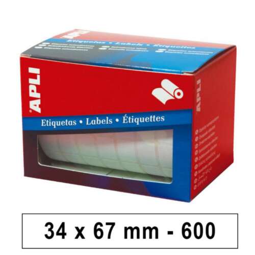 ETIQUETAS ROLLO APLI 34X67 BLAN/600U