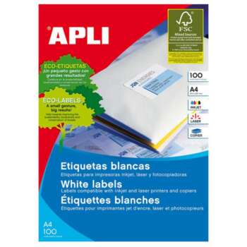 ETIQUETAS APLI A4 64,6X33,8/100H