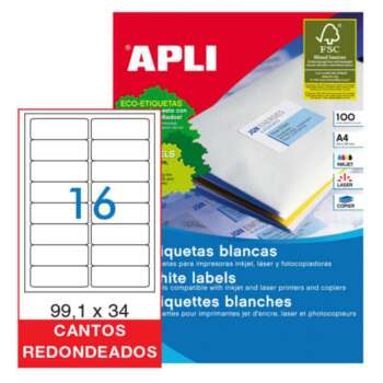 ETIQUETAS APLI A4 99X34 C/ROMO 100H
