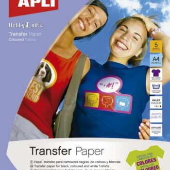PAPEL APLI A4 TRANFER TEJIDO OSCUR.5H