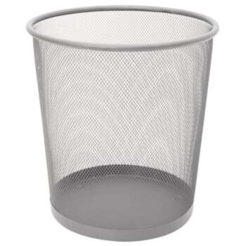 PAPELERA PLUS METAL PEQUEÑ REJI.PLATA