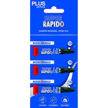 PEGAMENTO PLUS SUPER RAPIDO 1GR/BL.3U