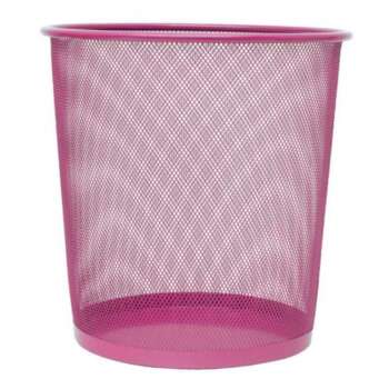 PAPELERA PLUS METAL PEQUEÑA REJ.ROSA
