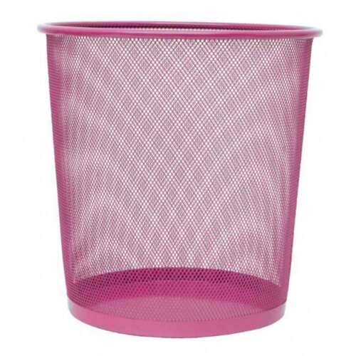 PAPELERA PLUS METAL PEQUEÑA REJ.ROSA