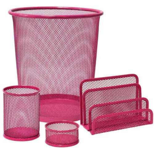 SET ESCRITORIO PLUS REJILLA ROSA 4PZ