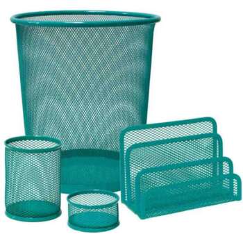 SET ESCRITORIO PLUS REJILLA TURQU.4PZ