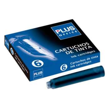 CARTUCHO PLUMA PLUS AZUL /6UD