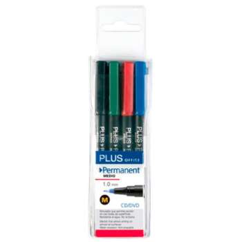 ROTULADOR PLUS PERMANENTE "M" 4COL