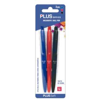 BOLIGRAFO PLUS SOFT /BLIST.3COLORES