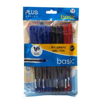BOLIGRAFO PLUS BASIC SURT./BOLSA 10U