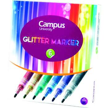 ROTULADOR CAMPUS GLITTER 1,00MM /6UD
