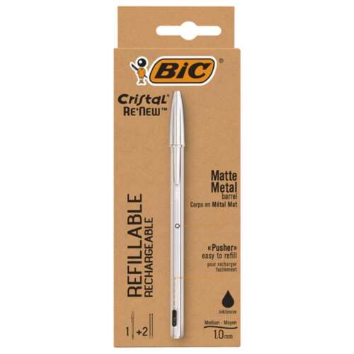BOLIGRAFO BIC CRISTAL RENEW+2 REC.NEG