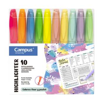 FLUORESCENTE PEN CAMPUS 10 COLORES