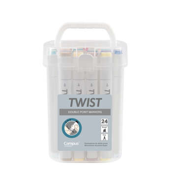 ROTULADOR TWIST DOBLE PUNTA 24 COLOR