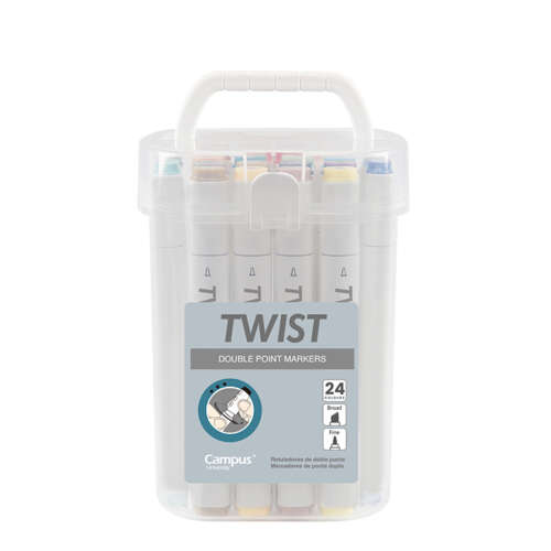 ROTULADOR TWIST DOBLE PUNTA 24 COLOR