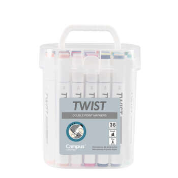 ROTULADOR TWIST DOBLE PUNTA 36 COLOR