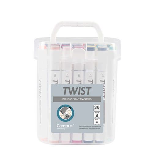 ROTULADOR TWIST DOBLE PUNTA 36 COLOR