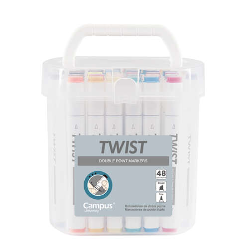 ROTULADOR TWIST DOBLE PUNTA 48 COLOR
