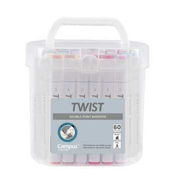 ROTULADOR TWIST DOBLE PUNTA 60 COLOR