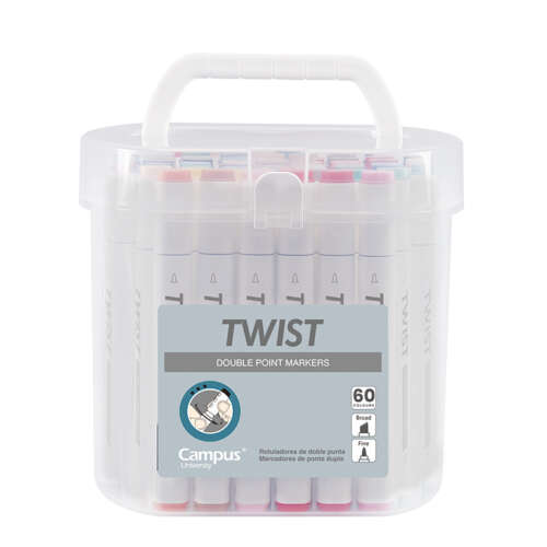 ROTULADOR TWIST DOBLE PUNTA 60 COLOR