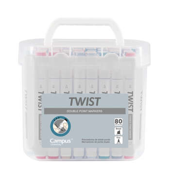 ROTULADOR TWIST DOBLE PUNTA 80 COLOR